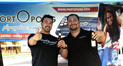 Jerry Piscitelli and Sal Laudano - inventors of PORTOPONG the world's first inflatable beer pong table. 